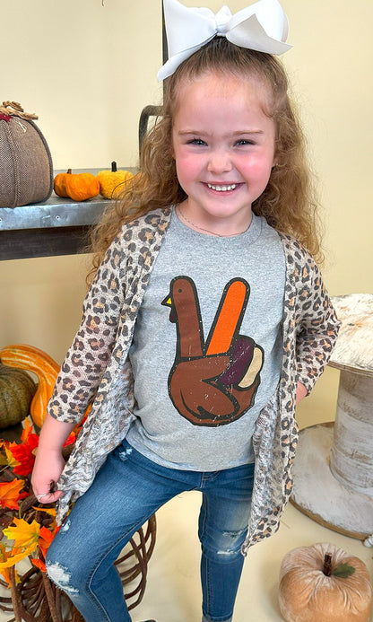Peace Sign Turkey Thanksgiving T-Shirt