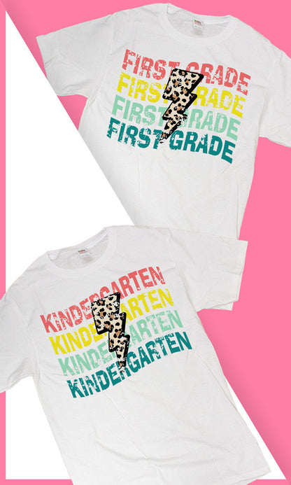 School Leopard Lightning Bolt Graphic Sweatshirt