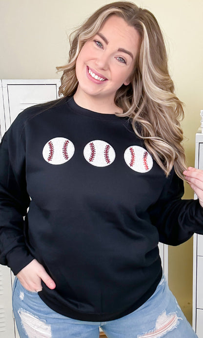 Sparkle Baseball Adult Sweatshirt