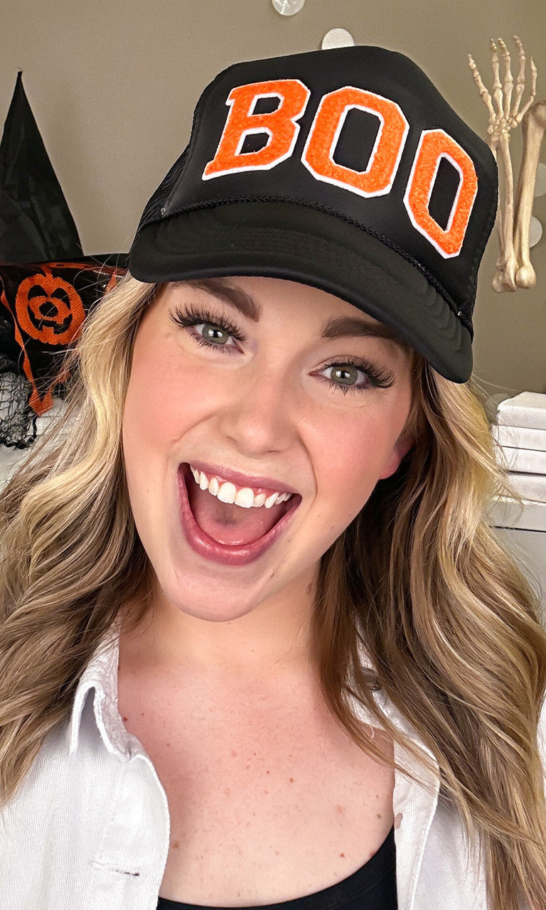 Soft Chenille Boo Trucker Hat