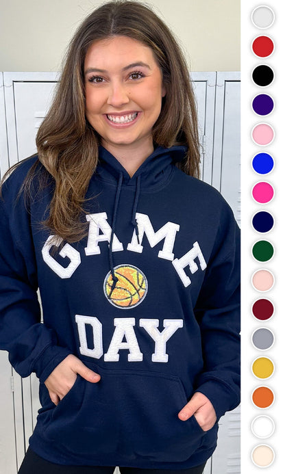 Game Day Sparkle Basketball Adult Hoodie