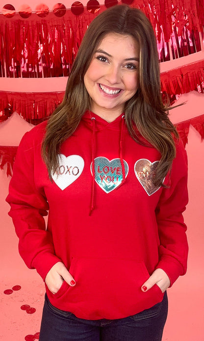 Sparkle Conversation Heart Hoodie