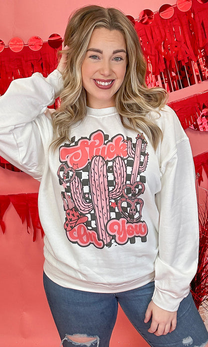 Retro Stuck on You Graphic Sweatshirt