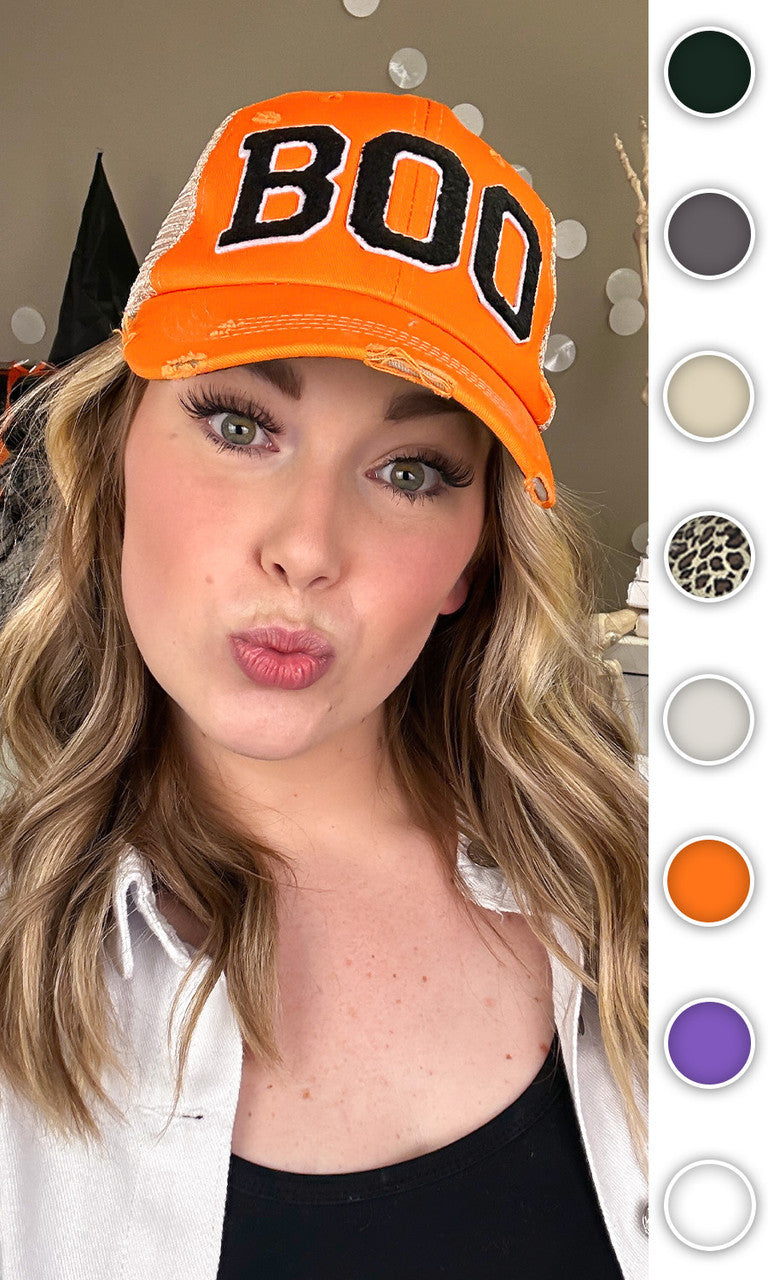 Soft Chenille Boo Vintage Hat