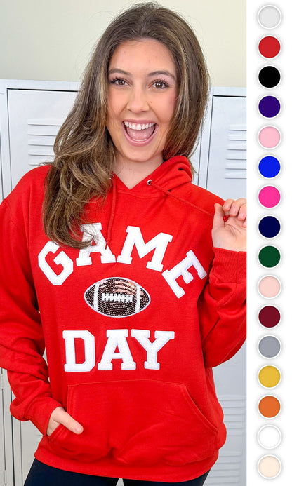 Game Day Sparkle Football Adult Hoodie