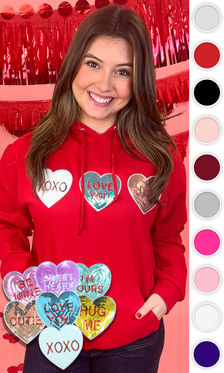 Sparkle Conversation Heart Hoodie