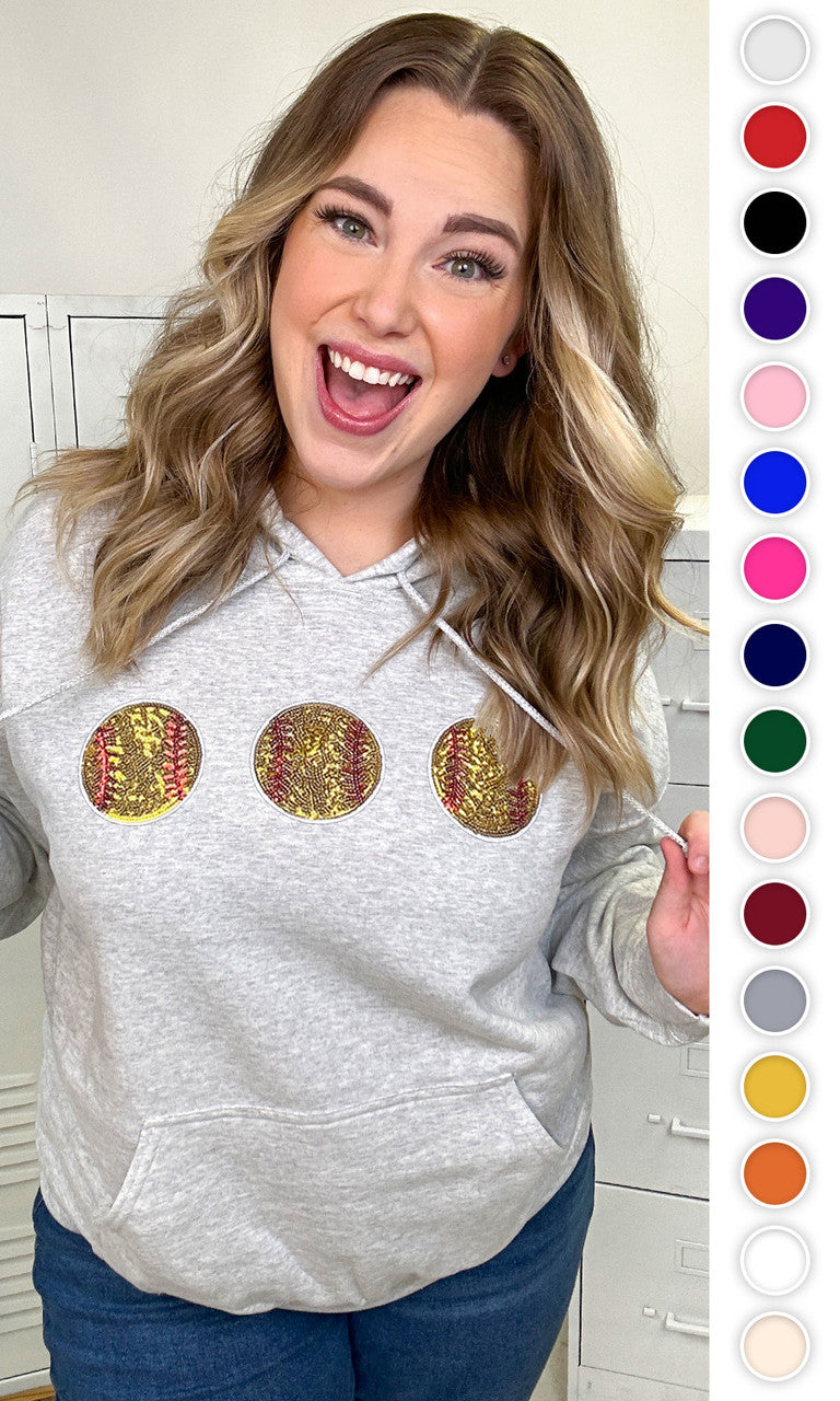 Sparkle Softball Adult Hoodie
