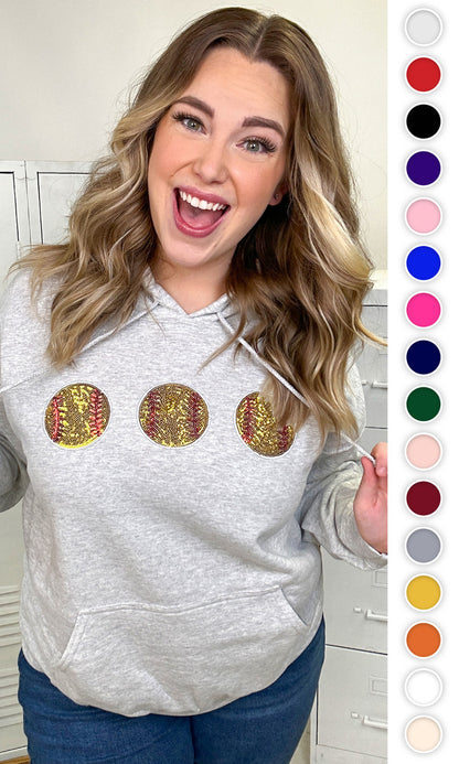 Sparkle Softball Adult Hoodie