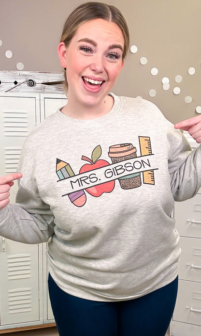 Custom School Icon Graphic Sweatshirt