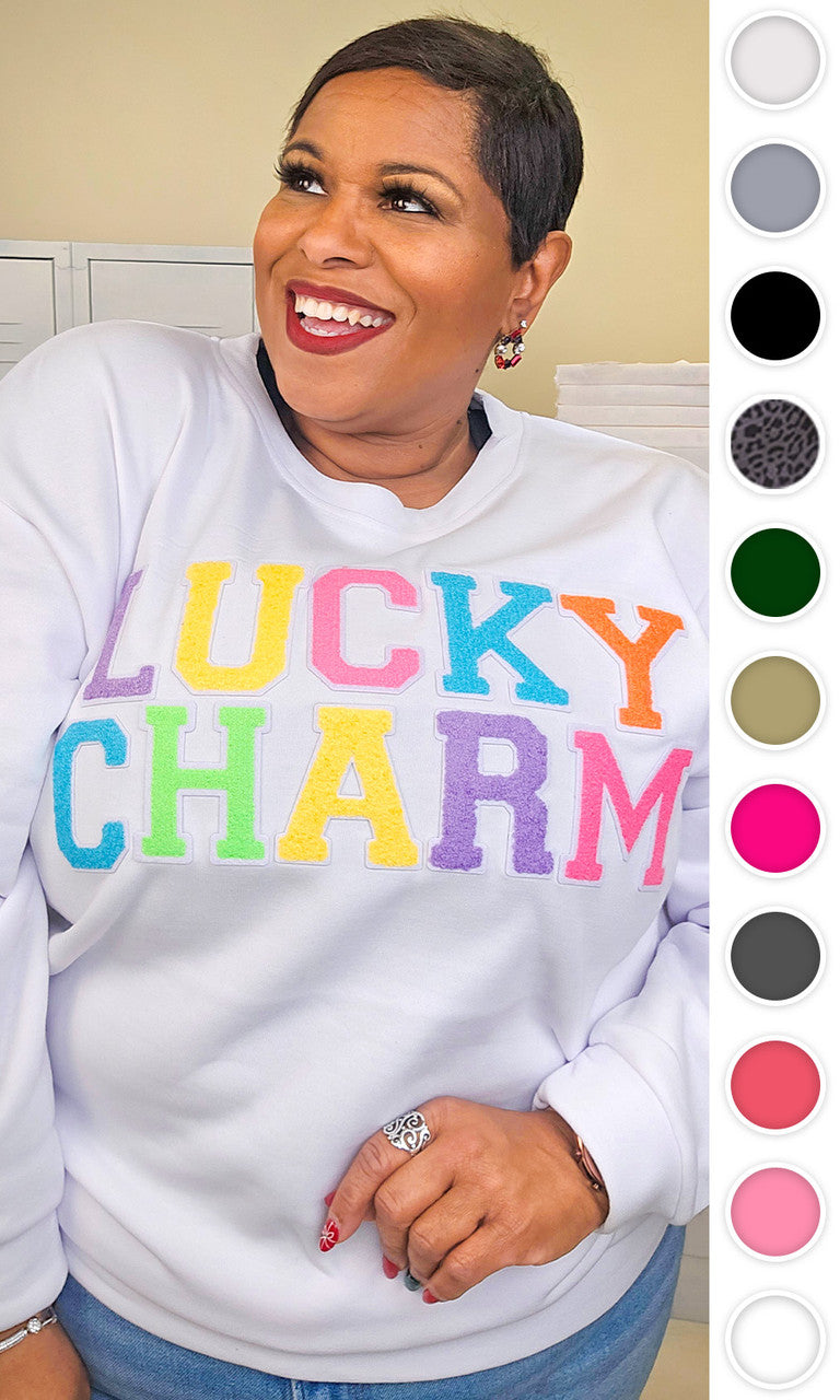 Soft Chenille Lucky Charm Adult Sweatshirt