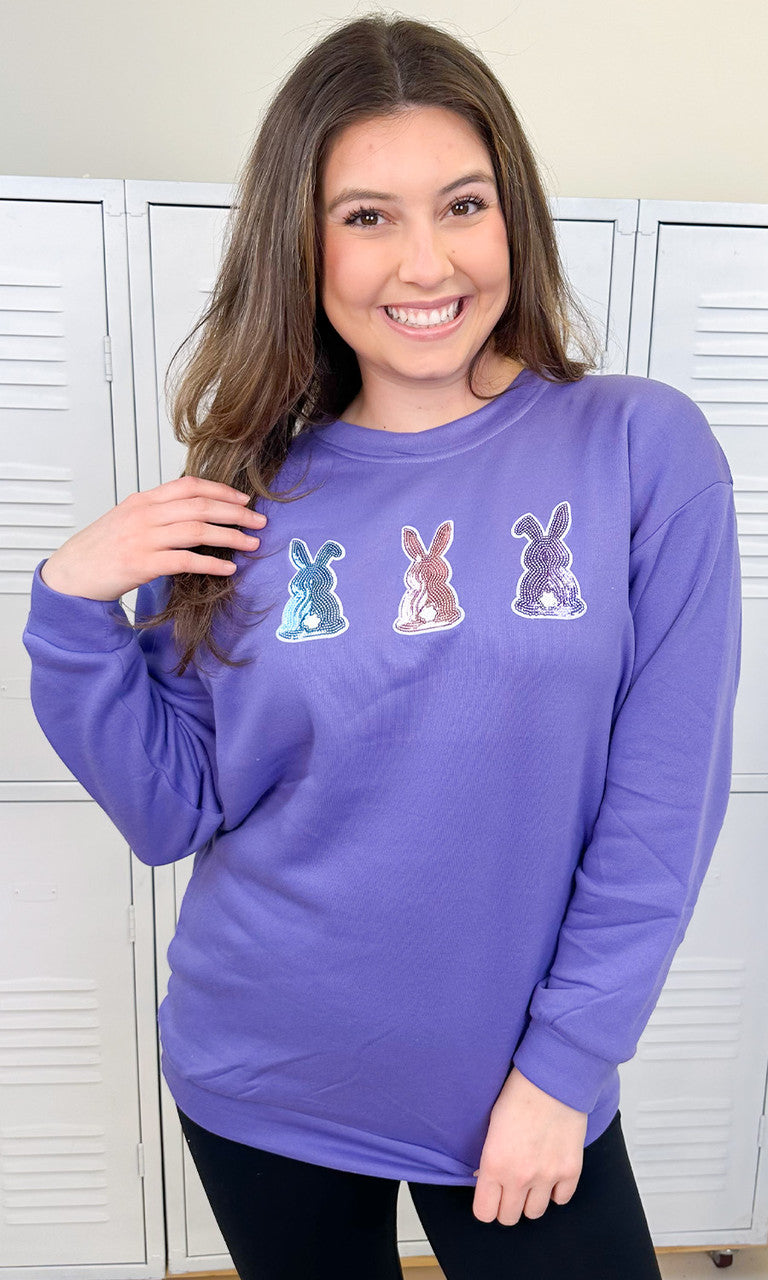 Sparkle Trendy Bunnies Adult Sweatshirt