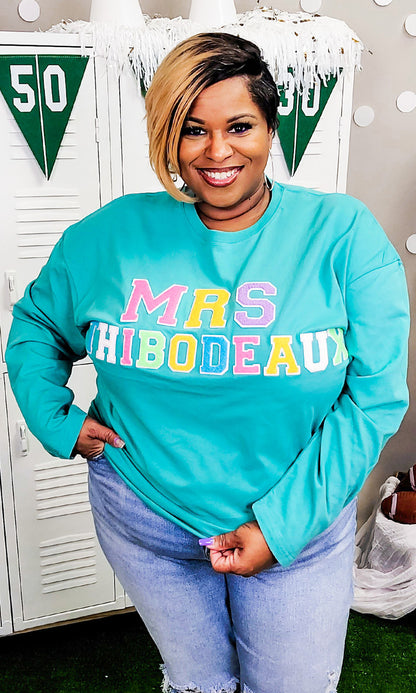 Soft Chenille Custom My Name Is Boyfriend Long Sleeve