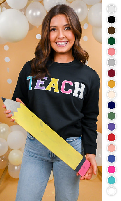 Soft Chenille Teach Sweatshirt