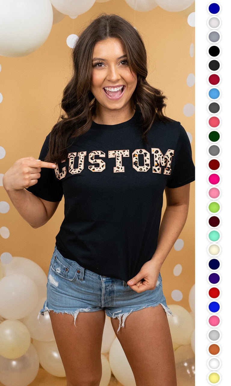 Leopard Ideal Chenille Custom T-Shirt