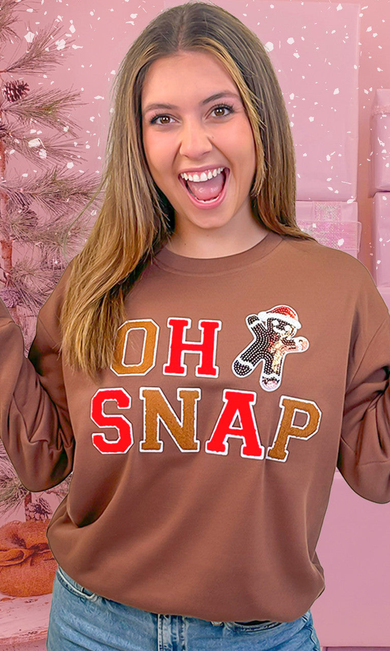 Soft Chenille Oh Snap Graphic Sweatshirt