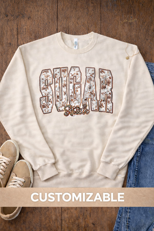 Floral Block Custom Graphic Sweatshirt