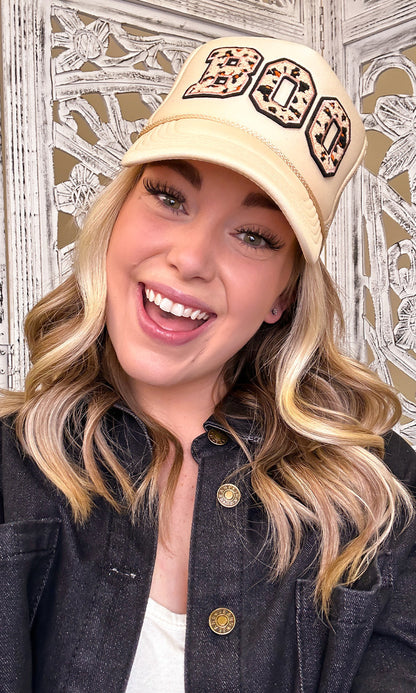 Leopard Ideal Chenille Boo Trucker Hat