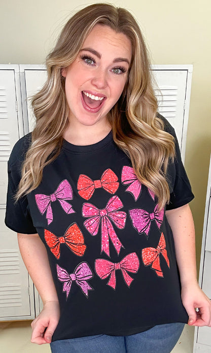 Sparkle Bow Graphic T-Shirt