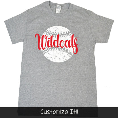 Distressed Baseball with Personalization T-Shirt