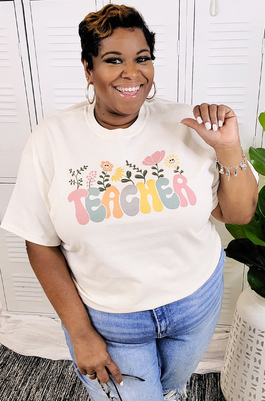 Groovy Flower Teacher T-Shirt