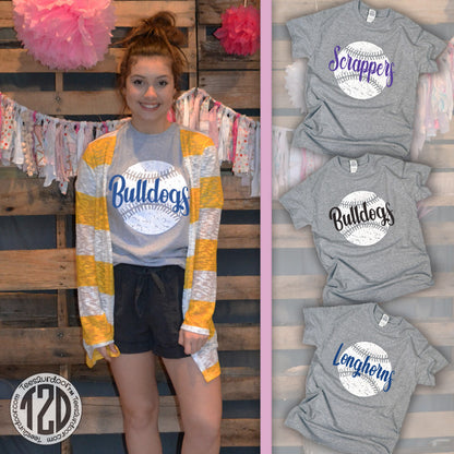 Distressed Baseball with Personalization T-Shirt