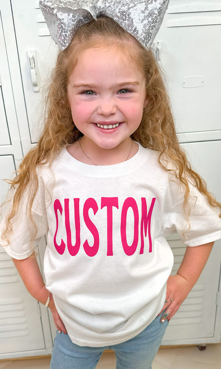 Custom Flock Big Letter Youth T-Shirt