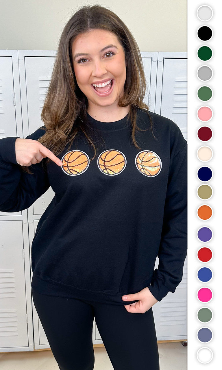 Sparkle Basketball Adult Sweatshirt
