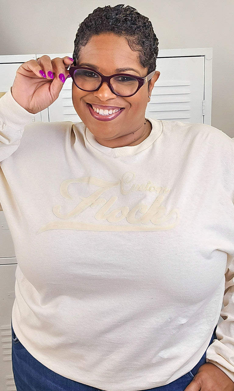 Custom Flock Script Adult Long Sleeve T-Shirt