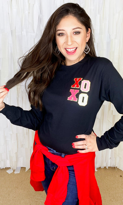 XOXO Chenille Left Chest Longsleeve