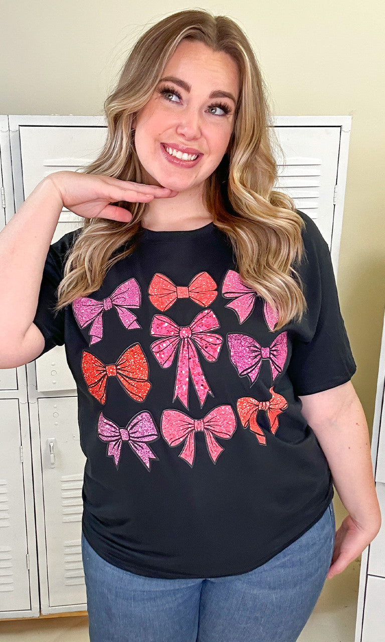 Sparkle Bow Graphic T-Shirt