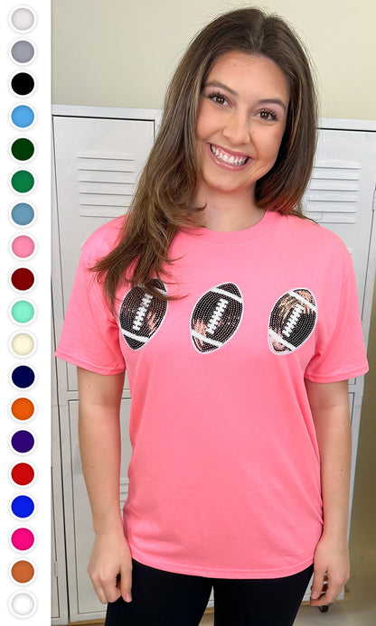 Sparkle Football Adult T-Shirt