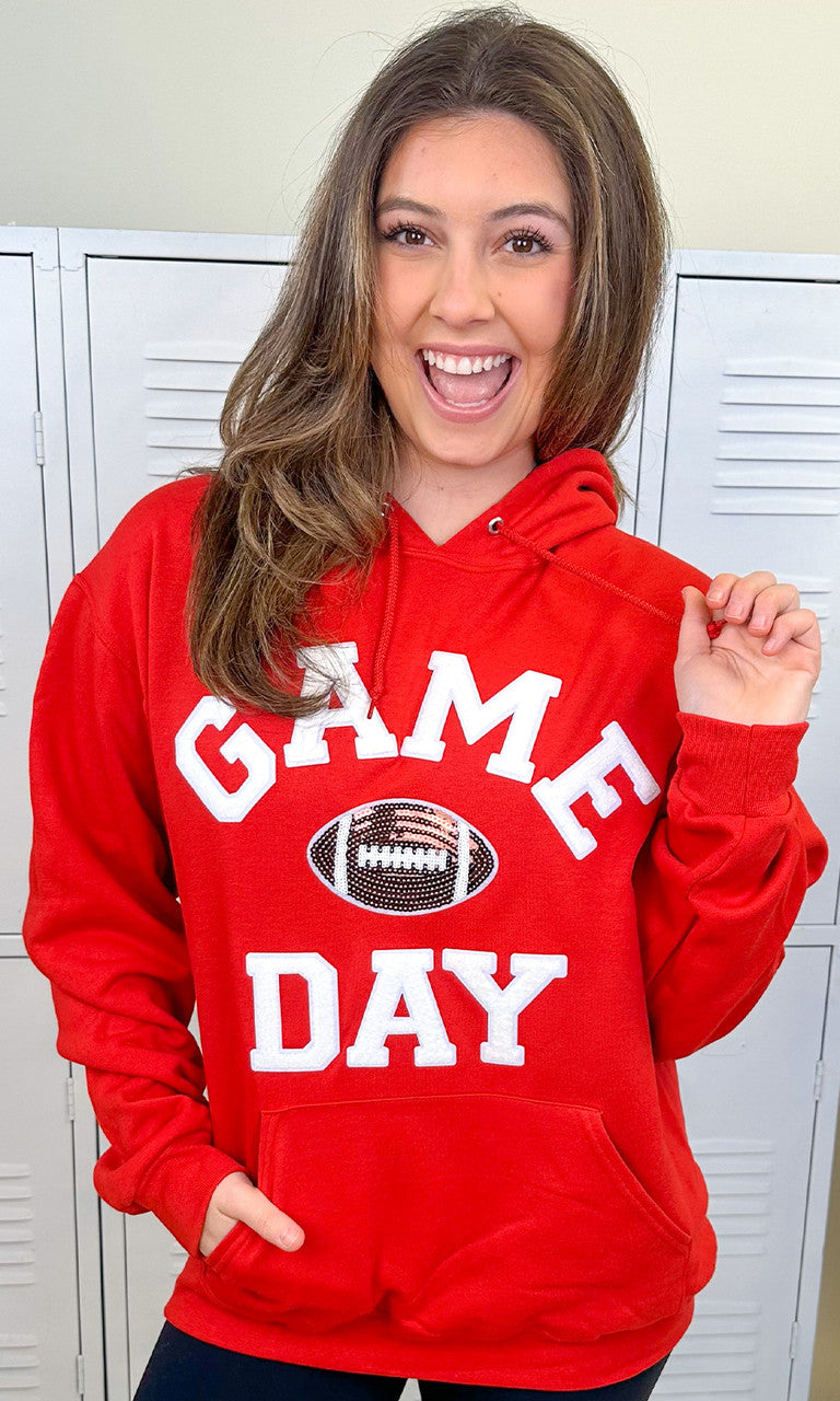 Game Day Sparkle Football Adult Hoodie
