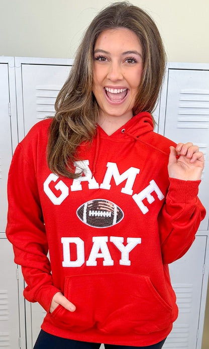 Game Day Sparkle Football Adult Hoodie