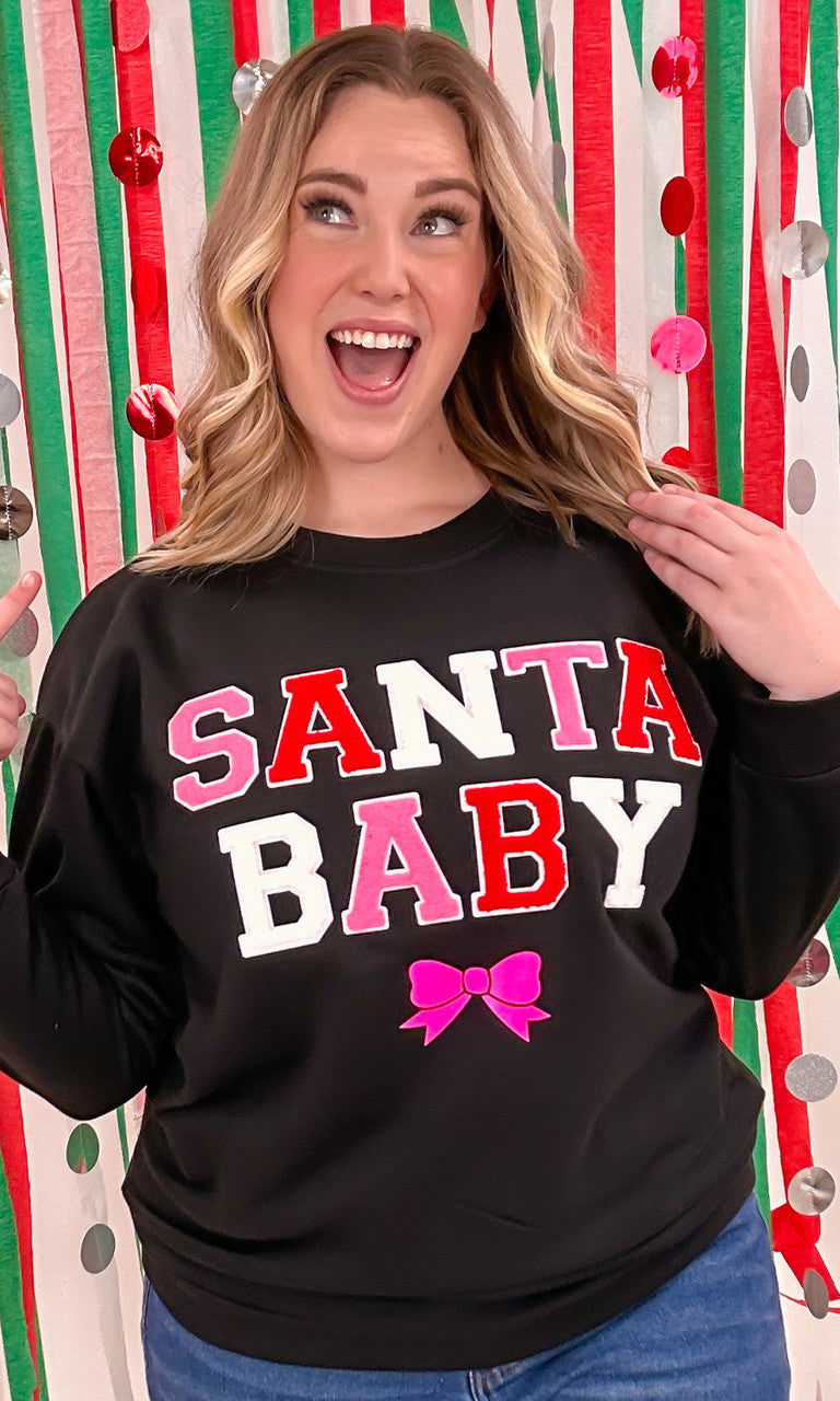 Soft Chenille Santa Baby Sweatshirt