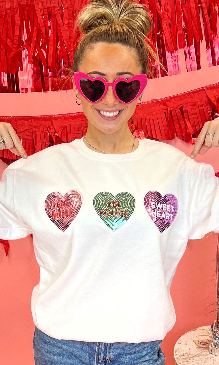 Sparkle Conversation Heart Sweatshirt