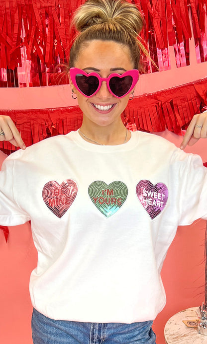 Sparkle Conversation Heart Sweatshirt
