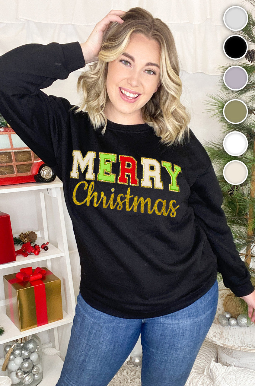 Merry Christmas Ideal Chenille Sweatshirt