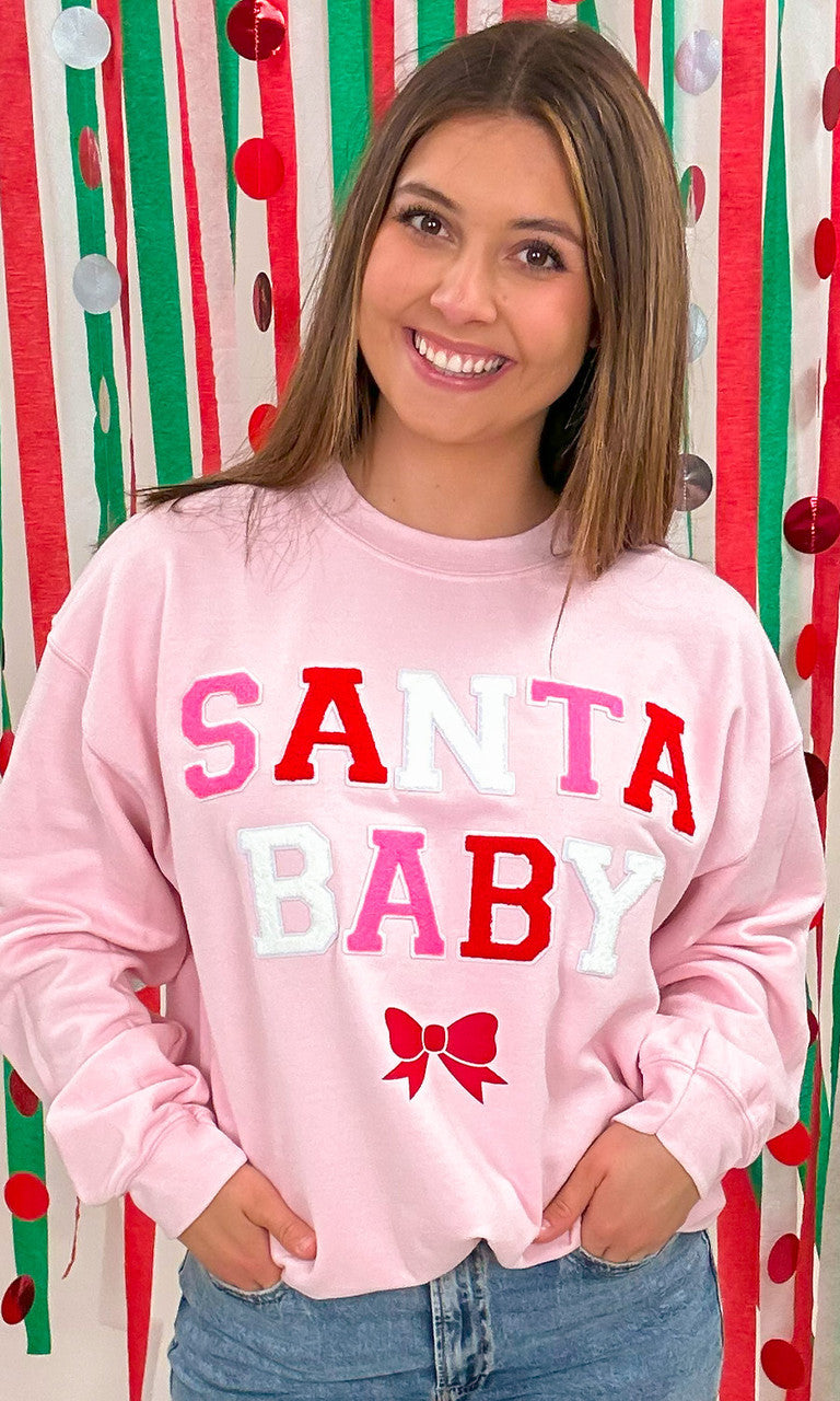 Soft Chenille Santa Baby Sweatshirt