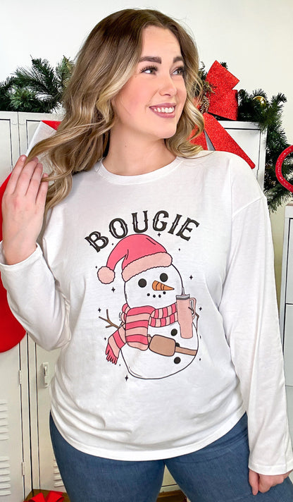 Bougie Slay Snow Girl Graphic Boyfriend Long Sleeve