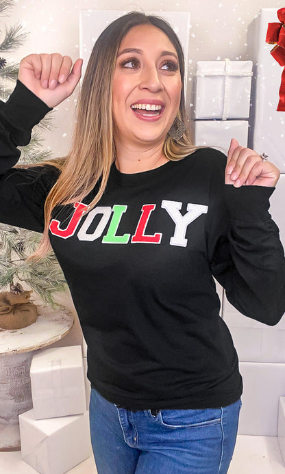Soft Chenille Jolly Graphic Long Sleeve T-Shirt