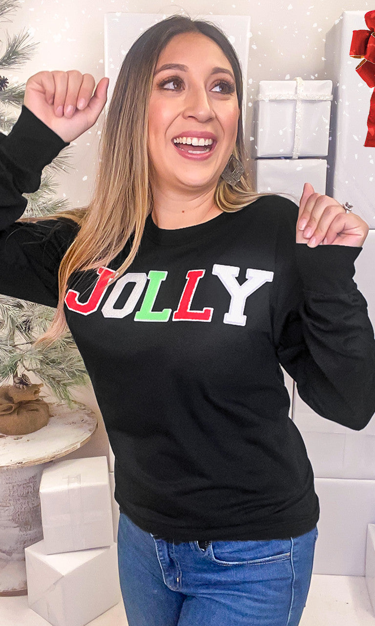 Soft Chenille Jolly Graphic Long Sleeve T-Shirt