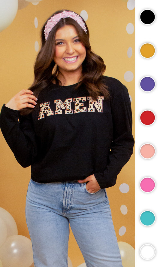 Leopard Ideal Chenille Amen Boyfriend Long Sleeve