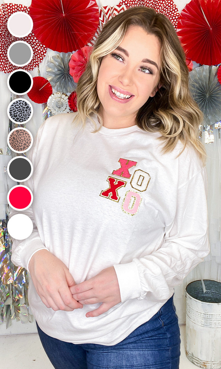 XOXO Chenille Left Chest Longsleeve