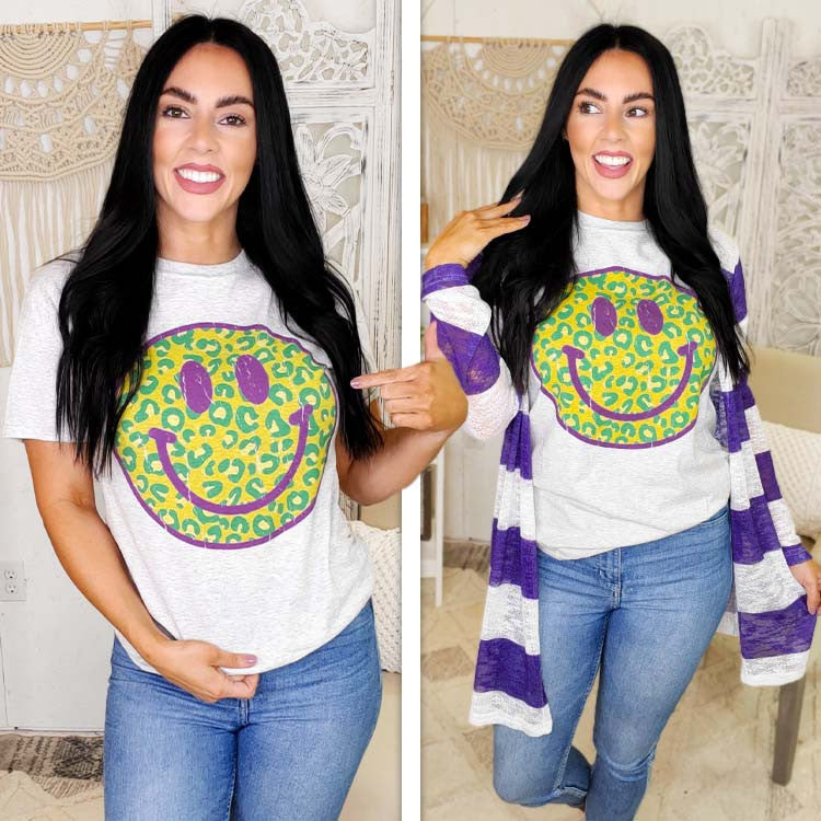 Mardi Gras Smiley T-Shirt