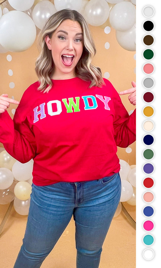 Soft Chenille Howdy Boyfriend Long Sleeve