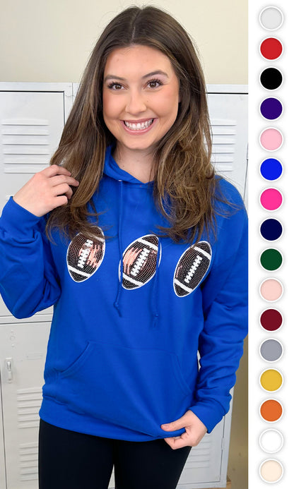 Sparkle Football Adult Hoodie
