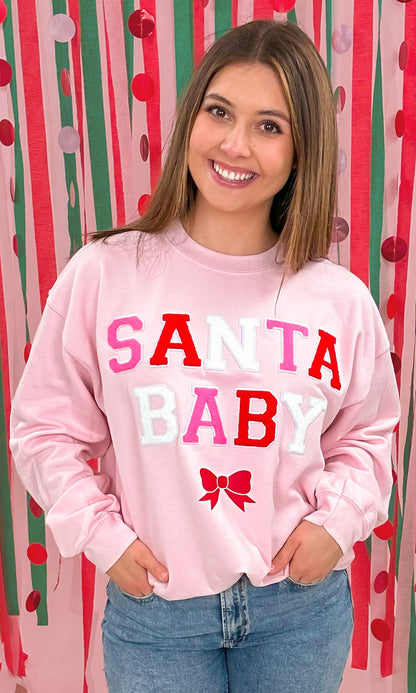 Soft Chenille Santa Baby Sweatshirt