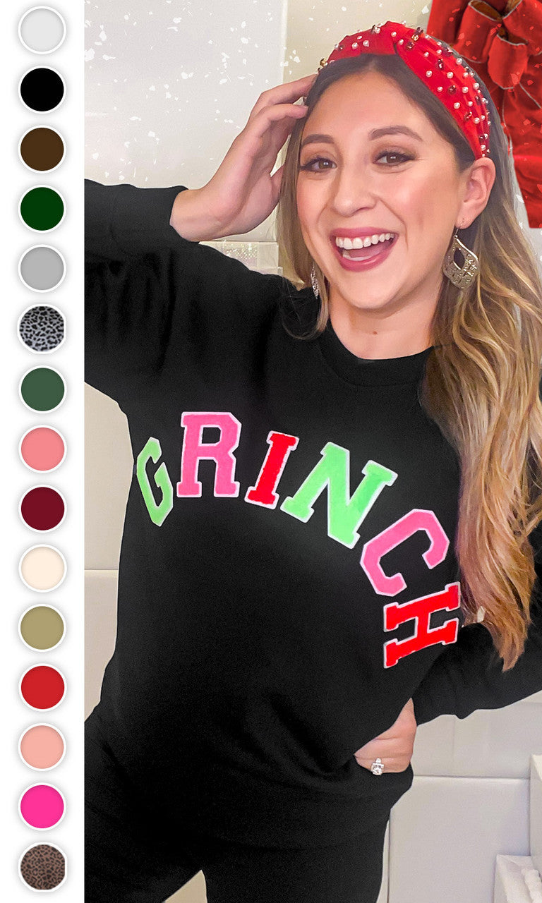 Soft Chenille Grinch Graphic Sweatshirt