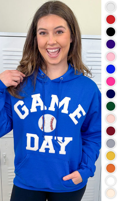 Game Day Sparkle Baseball Adult Hoodie