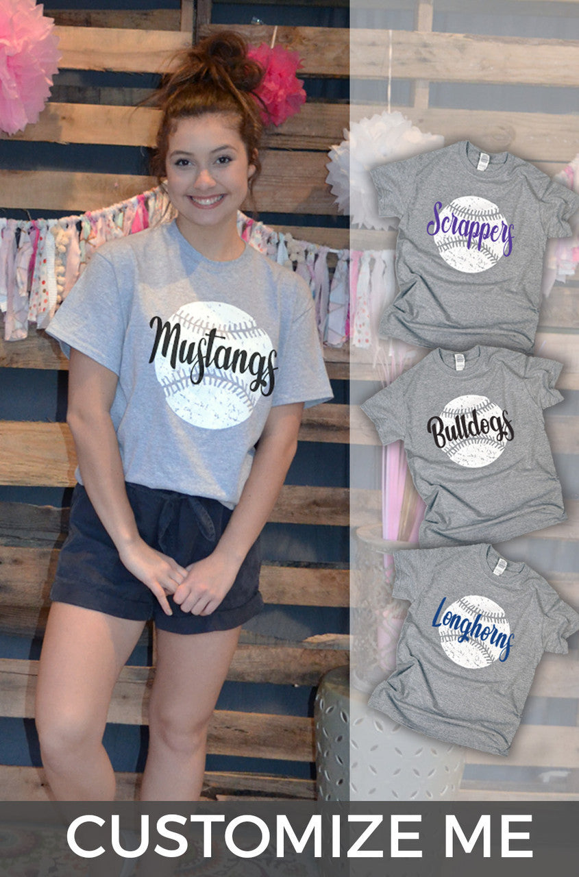 Distressed Baseball with Personalization T-Shirt